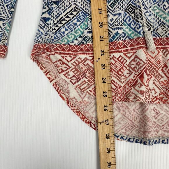 Lucky Brand Women's Size M Peasant Blouse Multicolor Stretch Long Sleeve Casual - Picture 11 of 16